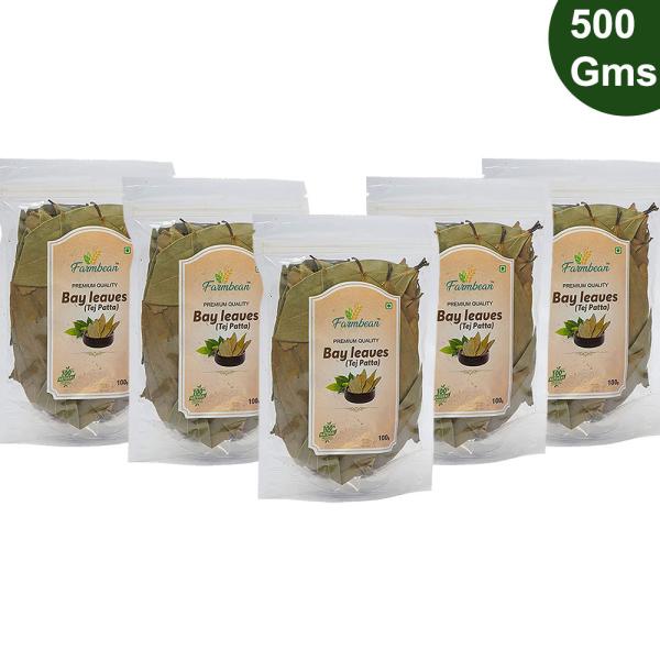 Farmbean Natural Bayleaf Leaves Dried 500Gms/ Tej Patta Dried bay leaves Indian Spices Whole 500