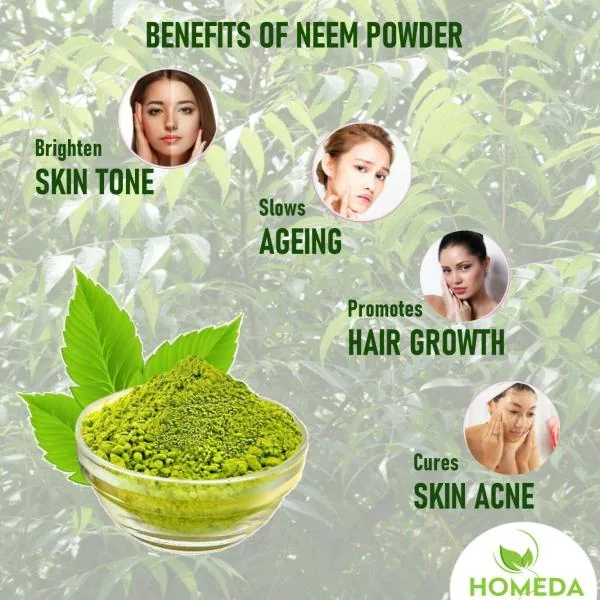 Homeda Organic Neem Powder (2000g) for Face, Eating, Hair, Drinking