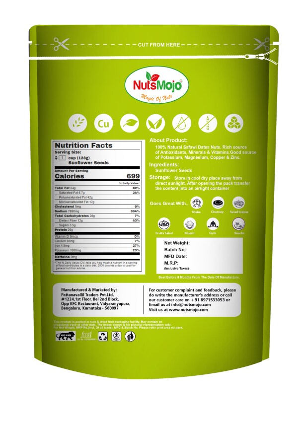 Nutsmojo Premium Raw Sunflower Seeds Rich in Vitamin E, Magnesium