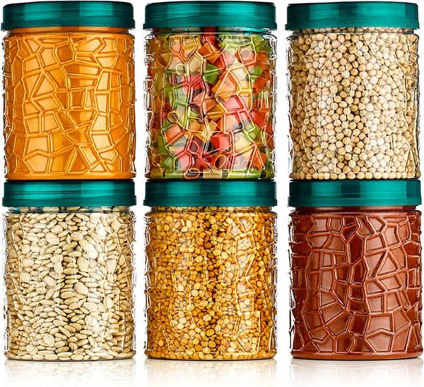 AMBIOUS Green Plastic Container Set 1500 ml JioMart