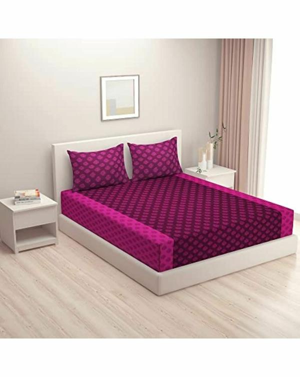 Swayam Floral Design Cotton Double Bedsheet with 2 Pillow Covers (274.