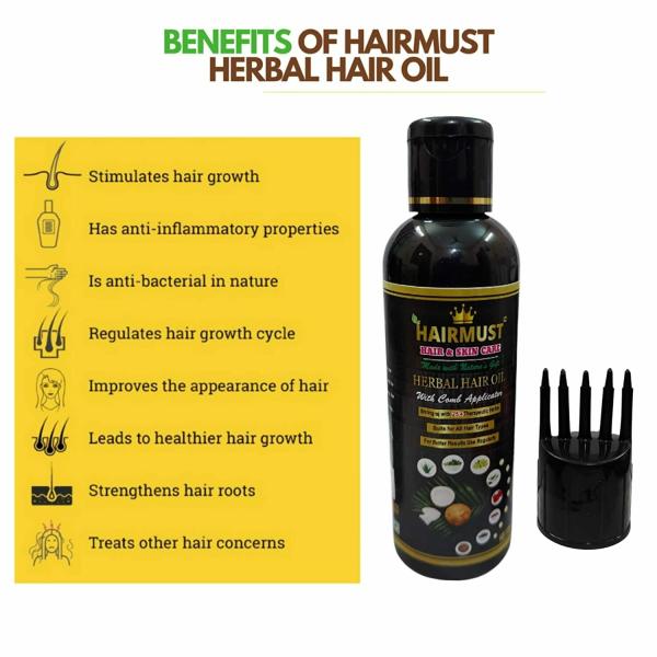 HAIRMUST Therapeutic Hair Growth & Fall Control Oil with selfie COMB (200mL  Pack of 10) - JioMart