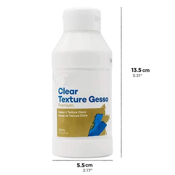 GoldLeaf Premium Clear Texture Gesso Acrylic Medium 8.45oz (250ml