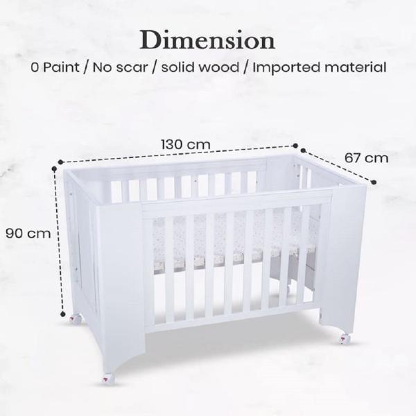 StarAndDaisy Premium Vegas Wooden Cot Crib Bed for Baby/Kids (Ultra