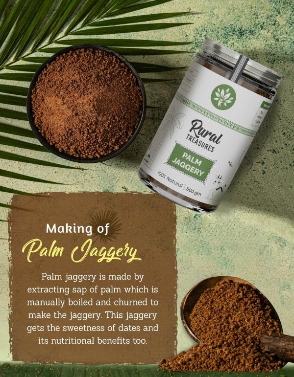 Palm Jaggery Date Palm Jaggery Powder Pure, Preservative Free 500