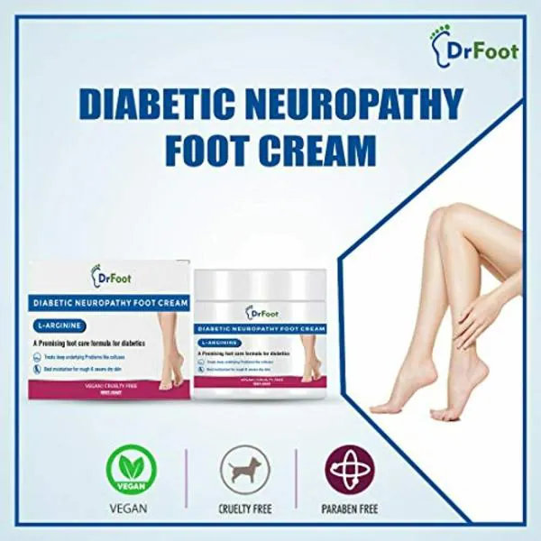 Dr Foot, Diabetic Neuropathy Foot Cream With LArginine For Hydrating Rough Dry Skin 100 g