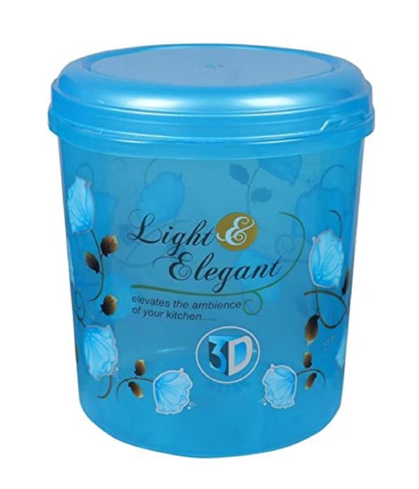 VM BOND Plastic Grocery Container,Storewell Container 3 PCS Set 5 kg 7.5kg 10kg Printed (BLUE