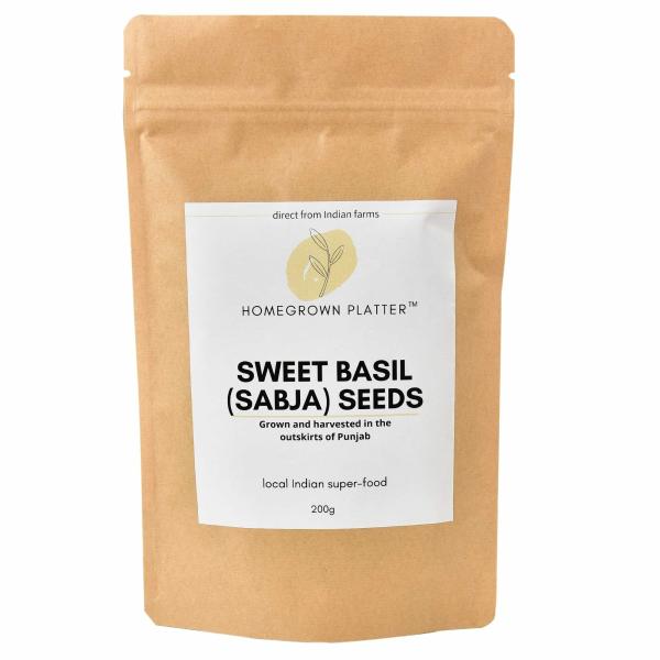 Homegrown Platter Gut Cooling Sabja (Sweet Basil) Seeds 200g Grown