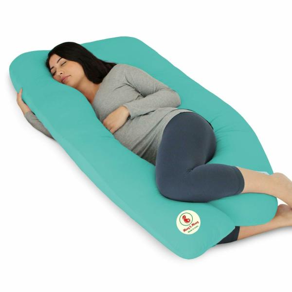 Moms Moon Sea Blue Microfiber Pregnancy Pillow with Cover JioMart