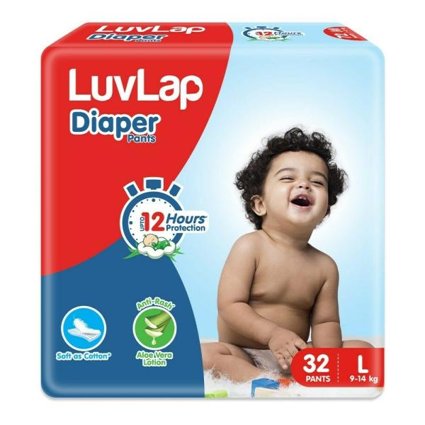 LuvLap Baby Diaper Pants Large 914Kg With Aloe Vera Lotion for Rash