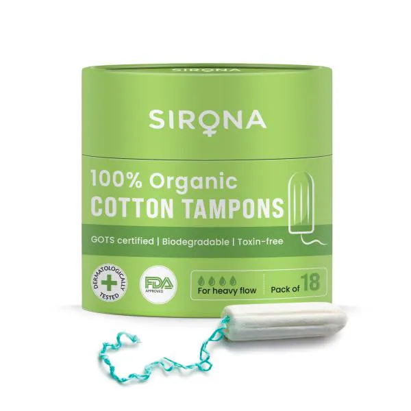 Sirona Heavy Flow Organic Tampons Made With 100 Organic Cotton, Non
