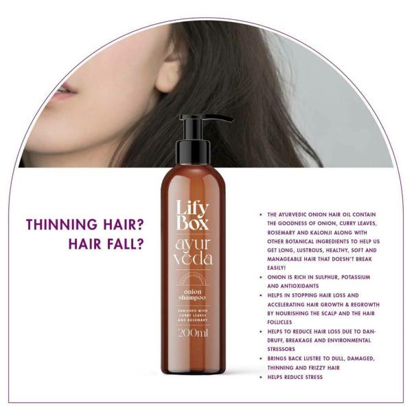 Lify Box Onion Hair Shampoo with Curry Leaves & Rosemary 200 ml JioMart