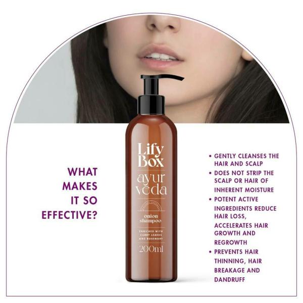 Lify Box Onion Hair Shampoo with Curry Leaves & Rosemary 200 ml JioMart