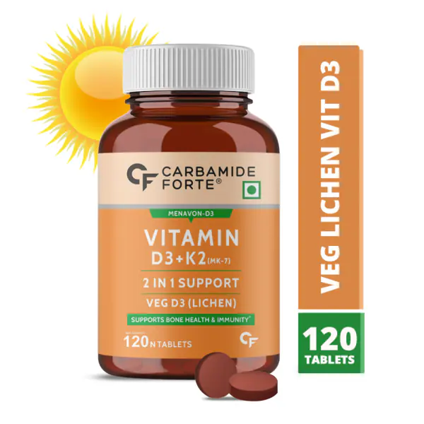 Carbamide Forte Vitamin D3 K2 Mk7 Menaquinone Tablets 120 Tabs JioMart