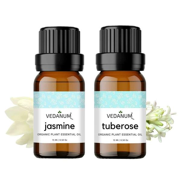 VEDANUM Jasmine and Tuberose Scented Essential Oil for Aromatherapy and