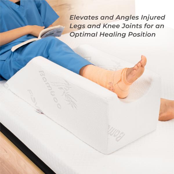 FOVERA Single Leg Elevation Pillow Post Surgery (White Bamboo) JioMart