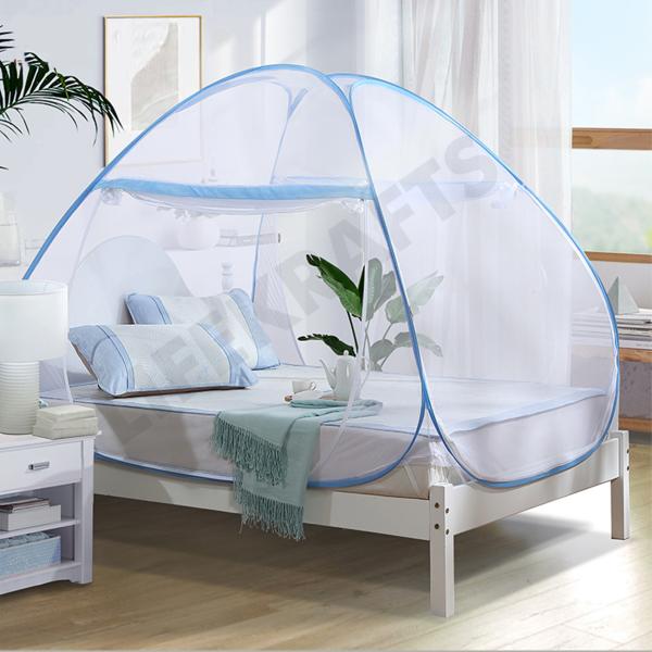 Lifekrafts White Polyester Foldable Pop, Pop Up Mosquito Net For Single Bed