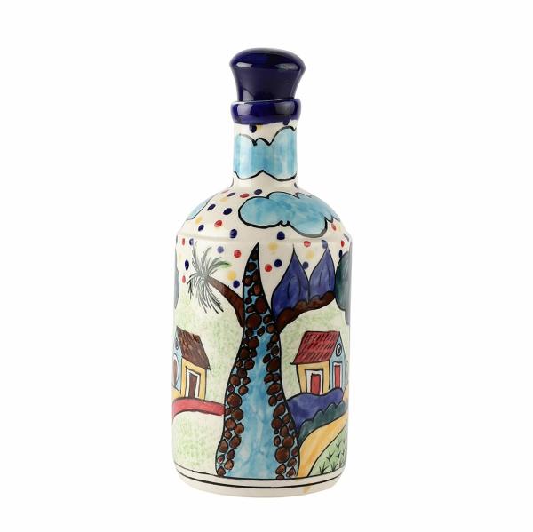 The Decor Lane Ceramic Blue Floral Art 1000 ml Hanpainted Oil Dispenser