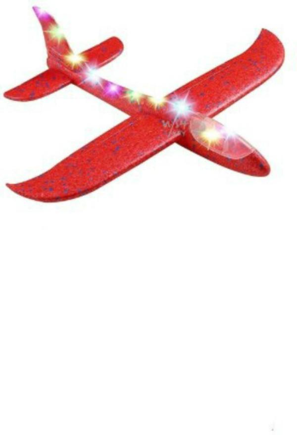 Sanjary Red Foam Airplane Toy Throwing Foam Air Plane With Colorful Led