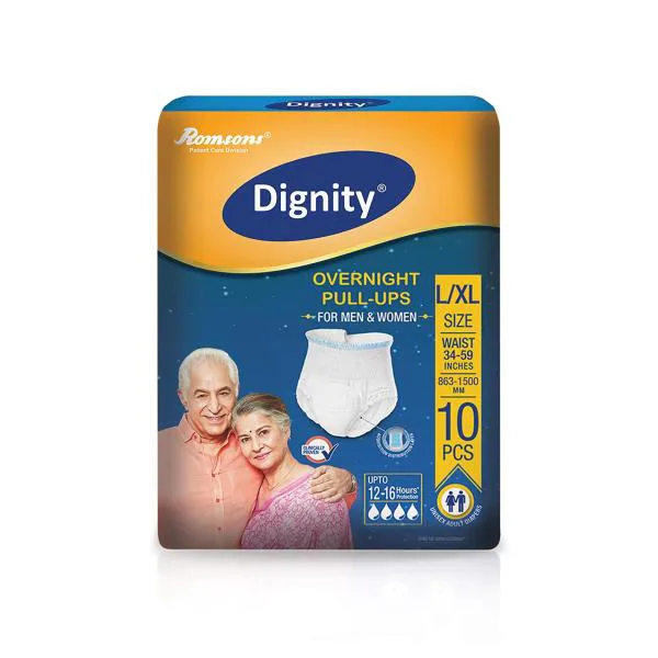 Dignity Overnight Pull Up Adult Diapers, LargeExtra Large, Waist Size