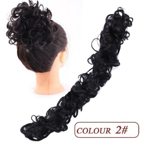 1 Piece Elastic Hair Ribbon Twining Ponytail Rubber Band Natrual Looking  Hairpieces For Women Bridal Hair Extensions - Black - JioMart