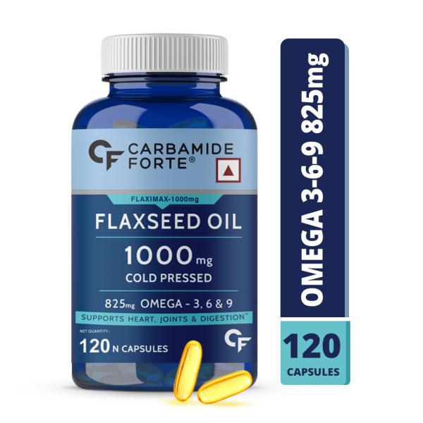 Carbamide Forte Cold Pressed Organic Flaxseed Oil 1000 Mg Capsules With
