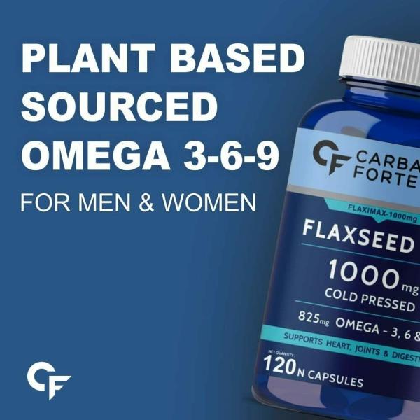 Carbamide Forte Cold Pressed Organic Flaxseed Oil 1000 Mg Capsules With