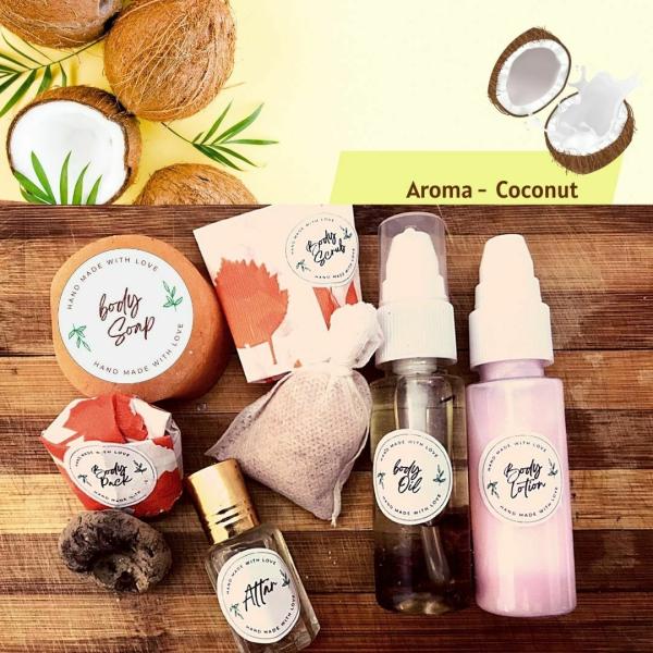 Ekoham COCONUT ESSENTIAL OIL & EXTRACTS Skin Care Combo KitBody