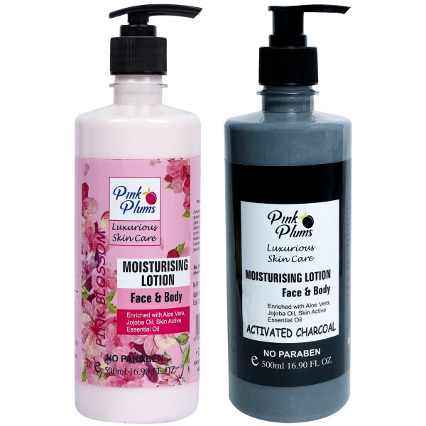 Pink Plums 1000 ML Body LotionPink Blossom + Activated Charcoal Deep