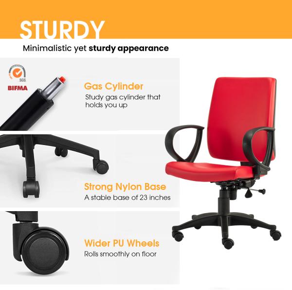 HOF F503 Medium Back Ergonomic Work from Home Leatherette Executive