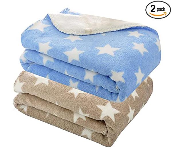 My New Born Baby Blue Star and Brown Star Wrapper Blanket (03 M) JioMart