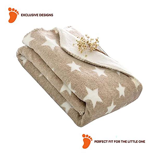 My New Born Baby Blue Star and Brown Star Wrapper Blanket (03 M) JioMart