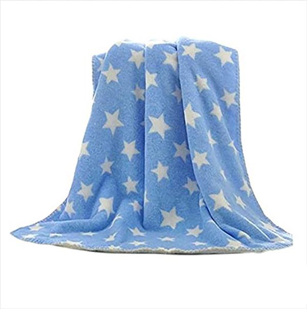 My New Born Baby Blue Star and Brown Star Wrapper Blanket (03 M) JioMart