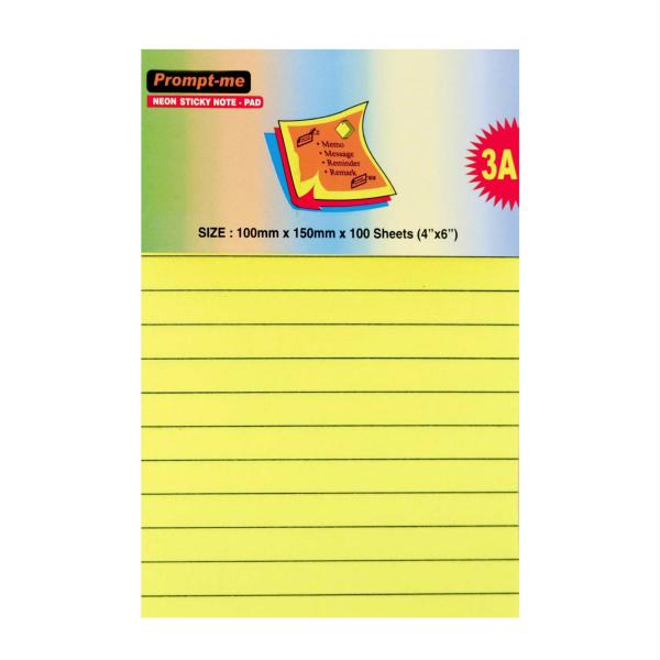 Lakeer Ruled Sticky Note Pad of 100mm X 150mm (4x6 inch) 100 Sheets