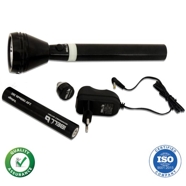 iBELL FL8359 Rechargeable Torch Flashlight,Long Distance Beam Range, Aircraft Aluminium Body