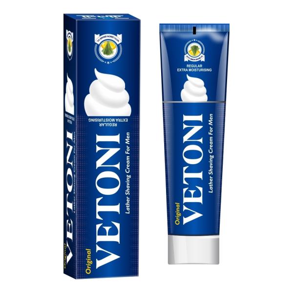 Vetoni Regular Moisturizing Lather Shaving Cream for Men (125g) Pack of