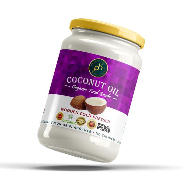 PH Organic Coconut Oil 500 ml Extra Virgin Wooden Cold Pressed ISO FDA