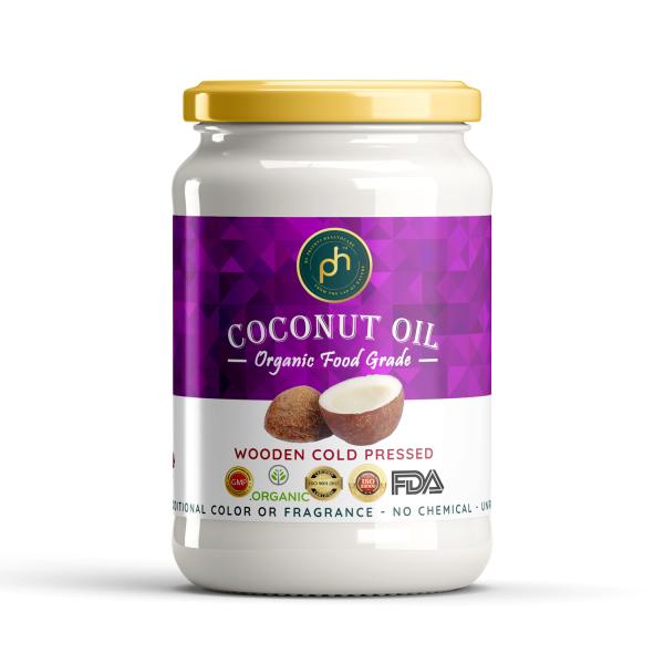 PH Organic Coconut Oil 500 ml Extra Virgin Wooden Cold Pressed ISO FDA GMP Organic Certified