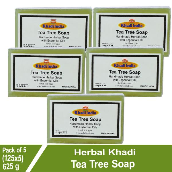 Herbal Khadi NATURAL TEA TREE SOAP High Grade Tea Tree Essential Oil
