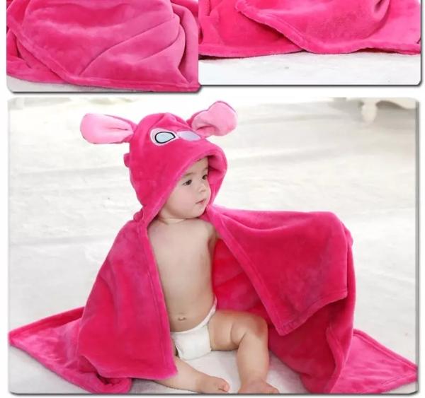 BRANDONN Baby Hot Pink Newborn Hooded Wrapper Baby Blanket 06 M (82 cm