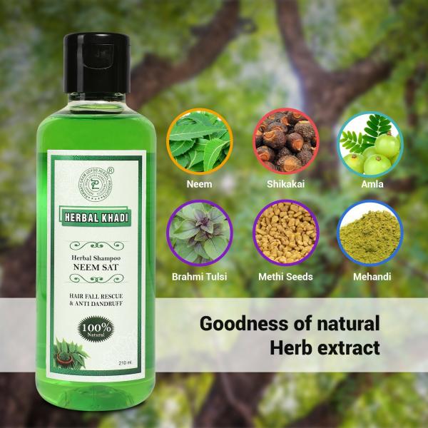 Herbal Khadi Neemsat Fenugreek Extracts Herbal Shampoo, Anti Dandruff