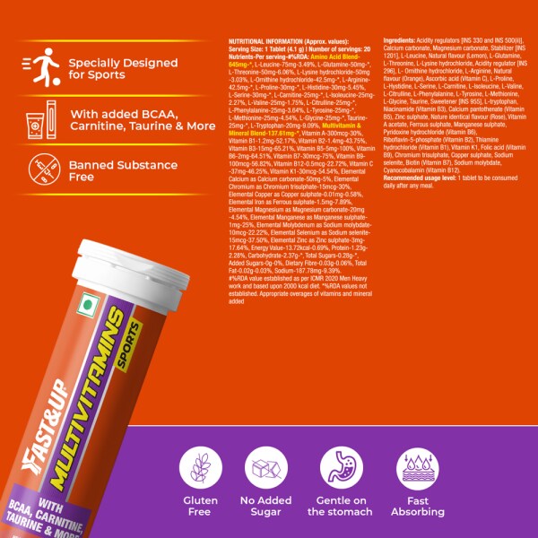 Fast&Up Multivitamins Sports Multivitamin & Minerals Amino Acids