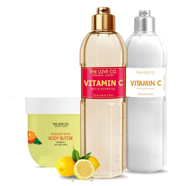 The Love Co. Moisturizing Vitamin C Body Wash, Body Butter, Vitamin C