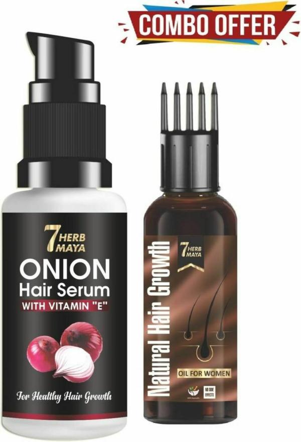 7Herbmaya Natural Hair Serum and Oil with Onion for Hair Growth Women