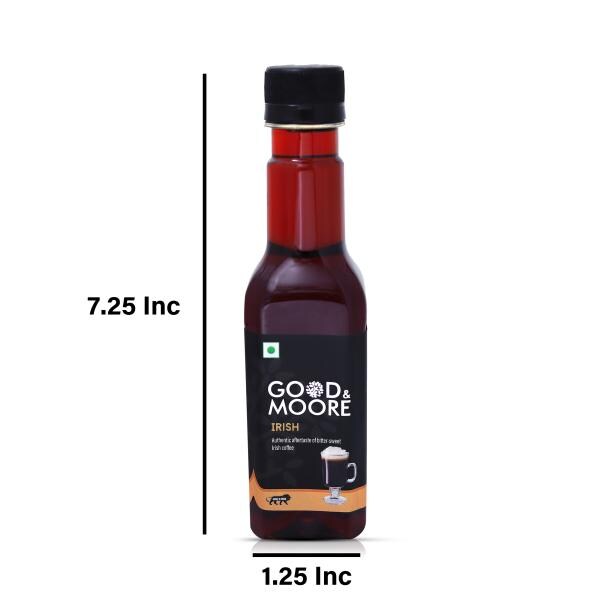 GOOD+MOORE IRISH COFFEE SYRUP FOR COFFEES, AND BEVERAGES, 250 ml (FOR