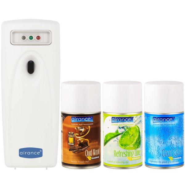 Airance Air Freshener Machine With Refills 250 ml (Pack of 4, Oud Wood