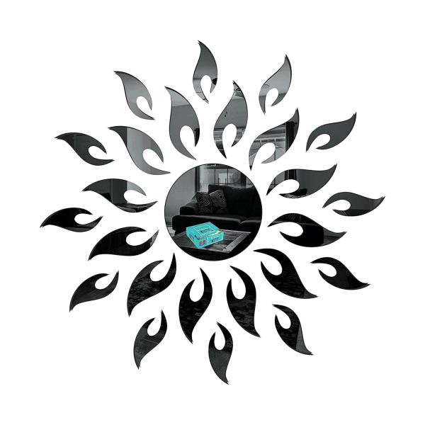 Look Decor Black Sun Black Wall Sticker 3D Acrylic Sticker JioMart