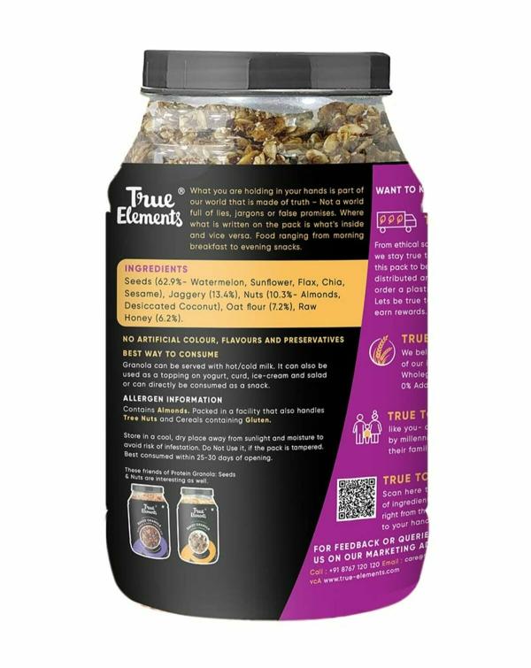 True Elements Protein Granola 900g 19.2g Clean Protein No Sugar