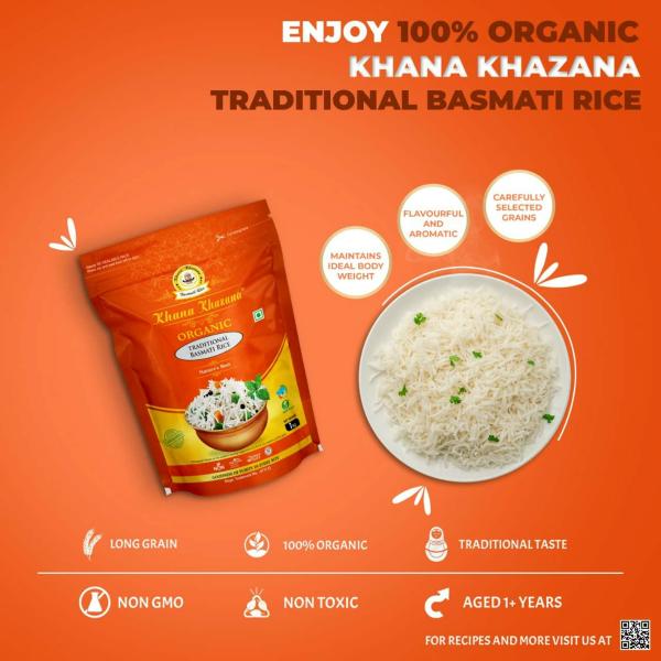 Khana Khazana Organic Brown Rice And Traditional Basmati Rice, 1 Kg