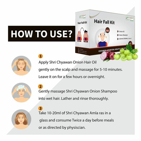 Shri Chyawan Ayurveda's Hair fall Control Kit Includes Onion oil